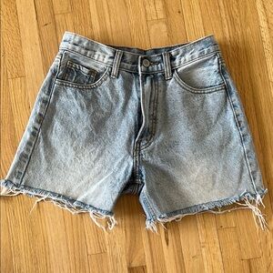 John Galt | High-waisted Light-wash Denim Shorts